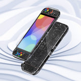 PlayVital Clear Series Protective Case for Nintendo Switch 2, Anti-Scratches Hard Shell Dockable Grip Cover with Extra Foldable Stand & Thumb Grips for Nintendo Switch 2 - Clear Glitter Silver - EXVNTM002