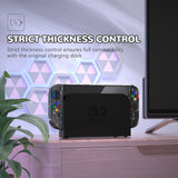 PlayVital Clear Series Protective Case for Nintendo Switch 2, Anti-Scratches Hard Shell Dockable Grip Cover with Extra Foldable Stand & Thumb Grips for Nintendo Switch 2 - Clear Glitter Silver - EXVNTM002