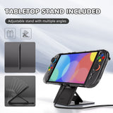 PlayVital Clear Series Protective Case for Nintendo Switch 2, Anti-Scratches Hard Shell Dockable Grip Cover with Extra Foldable Stand & Thumb Grips for Nintendo Switch 2 - Transparent - EXVNTM001