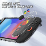 PlayVital Clear Series Protective Case for Nintendo Switch 2, Anti-Scratches Hard Shell Dockable Grip Cover with Extra Foldable Stand & Thumb Grips for Nintendo Switch 2 - Transparent - EXVNTM001