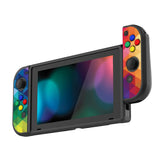 PlayVital Colorful Triangle Protective Case for NS Switch, Soft TPU Slim Case Cover for NS Switch Joy-Con Console with Colorful ABXY Direction Button Caps - NTU6013G2