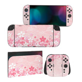 PlayVital for Nintendo Switch 2 Skin Full Set (2-Pack) - Protective Vinyl Decal Stickers for Switch 2 Console, Joycons, Handle Grips & Dock | No Residue, Anti-Scratch - Cherry Blossoms Petals - YUDNT011