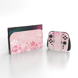 PlayVital for Nintendo Switch 2 Skin Full Set (2-Pack) - Protective Vinyl Decal Stickers for Switch 2 Console, Joycons, Handle Grips & Dock | No Residue, Anti-Scratch - Cherry Blossoms Petals - YUDNT011