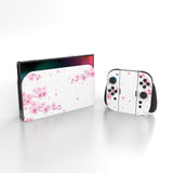 PlayVital for Nintendo Switch 2 Skin Full Set (2-Pack) - Protective Vinyl Decal Stickers for Switch 2 Console, Joycons, Handle Grips & Dock | No Residue, Anti-Scratch - Cherry Blossoms Petals A - YUDNT008
