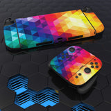 PlayVital for Nintendo Switch 2 Skin Full Set (2-Pack) - Protective Vinyl Decal Stickers for Switch 2 Console, Joycons, Handle Grips & Dock | No Residue, Anti-Scratch - Colorful Triangle - YUDNT013