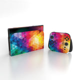 PlayVital for Nintendo Switch 2 Skin Full Set (2-Pack) - Protective Vinyl Decal Stickers for Switch 2 Console, Joycons, Handle Grips & Dock | No Residue, Anti-Scratch - Colorful Triangle - YUDNT013