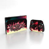 PlayVital for Nintendo Switch 2 Skin Full Set (2-Pack) - Protective Vinyl Decal Stickers for Switch 2 Console, Joycons, Handle Grips & Dock | No Residue, Anti-Scratch - Infernal Hounds - YUDNT016