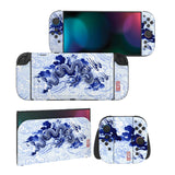 PlayVital for Nintendo Switch 2 Skin Full Set (2-Pack) - Protective Vinyl Decal Stickers for Switch 2 Console, Joycons, Handle Grips & Dock | No Residue, Anti-Scratch - Qinghua Porcelain Style - YUDNT009