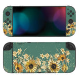 PlayVital for Nintendo Switch 2 Skin Full Set (2-Pack) - Protective Vinyl Decal Stickers for Switch 2 Console, Joycons, Handle Grips & Dock | No Residue, Anti-Scratch - Sunflowers - YUDNT014