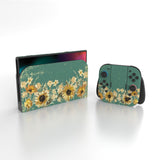 PlayVital for Nintendo Switch 2 Skin Full Set (2-Pack) - Protective Vinyl Decal Stickers for Switch 2 Console, Joycons, Handle Grips & Dock | No Residue, Anti-Scratch - Sunflowers - YUDNT014