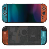 PlayVital for Nintendo Switch 2 Skin Full Set (2-Pack) - Protective Vinyl Decal Stickers for Switch 2 Console, Joycons, Handle Grips & Dock | No Residue, Anti-Scratch - Tear Down Blue & Orange - YUDNT023