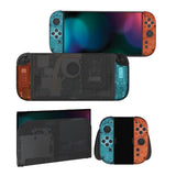 PlayVital for Nintendo Switch 2 Skin Full Set (2-Pack) - Protective Vinyl Decal Stickers for Switch 2 Console, Joycons, Handle Grips & Dock | No Residue, Anti-Scratch - Tear Down Blue & Orange - YUDNT023