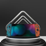 PlayVital for Nintendo Switch 2 Skin Full Set (2-Pack) - Protective Vinyl Decal Stickers for Switch 2 Console, Joycons, Handle Grips & Dock | No Residue, Anti-Scratch - Tear Down Blue & Orange - YUDNT023