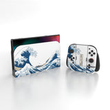 PlayVital for Nintendo Switch 2 Skin Full Set (2-Pack) - Protective Vinyl Decal Stickers for Switch 2 Console, Joycons, Handle Grips & Dock | No Residue, Anti-Scratch - The Great Wave off Kanagawa - YUDNT005