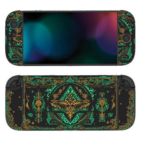 PlayVital for Nintendo Switch 2 Skin Full Set (2-Pack) - Protective Vinyl Decal Stickers for Switch 2 Console, Joycons, Handle Grips & Dock | No Residue, Anti-Scratch - Totem of Kingdom - YUDNT010