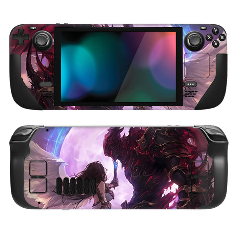 PlayVital Full Set Protective Skin Decal for Steam Deck LCD, Custom Stickers Viny Cover for Steam Deck OLED - Angel's Grace - SDTM097