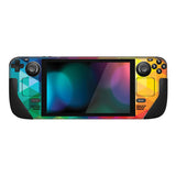 PlayVital Full Set Protective Skin Decal for Steam Deck LCD, Custom Stickers Vinyl Cover for Steam Deck OLED - Colorful Triangle - SDTM002G2