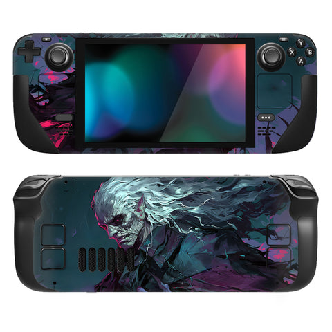 PlayVital Full Set Protective Skin Decal for Steam Deck LCD, Custom Stickers Viny Cover for Steam Deck OLED - Moonlit Horror - SDTM103