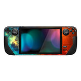 PlayVital Full Set Protective Skin Decal for Steam Deck LCD, Custom Stickers Vinyl Cover for Steam Deck OLED - Orange Star Universe - SDTM001G2