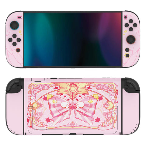 PlayVital for Nintendo Switch 2 Skin Full Set (2-Pack) - Magic Wings Protective Vinyl Decal Stickers for Switch 2 Console, Joycons, Handle Grips & Dock | No Residue, Anti-Scratch - Pink - YUDNT027