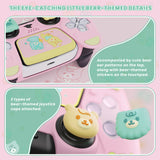 PlayVital Cute Bear Controller Silicone Case for ps5, Kawaii Controller Cover Compatible with Charging Station, Gamepad Skin Protector for ps5 with Touch Pad Sticker & Thumb Grips - Pink & Yellow - UYBPFP002