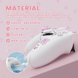 PlayVital Cute Bear Controller Silicone Case for ps5, Kawaii Controller Cover Compatible with Charging Station, Gamepad Skin Protector for ps5 with Touch Pad Sticker & Thumb Grips - White & Pink - UYBPFP003