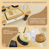 PlayVital Cute Bear Controller Silicone Case for ps5, Kawaii Controller Cover Compatible with Charging Station, Gamepad Skin Protector for ps5 with Touch Pad Sticker & Thumb Grips - Yellow & Brown - UYBPFP001