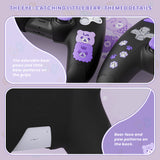 PlayVital Cute Bear Controller Silicone Case for ps5, Kawaii Controller Cover Compatible with Charging Station, Gamepad Skin Protector for ps5 with Touch Pad Sticker & Thumb Grips - Black & Purple - UYBPFP005