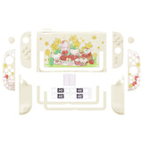 PlayVital Kawaii Dockable Hard Protective Case for Nintendo Switch 2 Anti-scratch, Shockproof Cover Skin for Switch 2 with Thumb Grip & Sticker & Button Caps - Creamy Mousie Picnic - MURNTV004