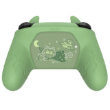 PlayVital Cute Demon Silicone Grip Cover for Nintendo Switch Pro Controller, Anti-Slip Protective Skin with Joystick Caps and Stickers Compatible with Nintendo Switch Pro - Matcha Green - AMDNPP002