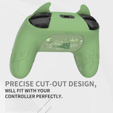 PlayVital Cute Demon Silicone Grip Cover for Nintendo Switch Pro Controller, Anti-Slip Protective Skin with Joystick Caps and Stickers Compatible with Nintendo Switch Pro - Matcha Green - AMDNPP002