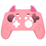 PlayVital Cute Demon Silicone Grip Cover for Nintendo Switch Pro Controller, Anti-Slip Protective Skin with Joystick Caps and Stickers Compatible with Nintendo Switch Pro - Pink - AMDNPP004