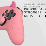 PlayVital Cute Demon Silicone Grip Cover for Nintendo Switch Pro Controller, Anti-Slip Protective Skin with Joystick Caps and Stickers Compatible with Nintendo Switch Pro - Pink - AMDNPP004