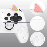 PlayVital Cute Demon Silicone Grip Cover for Nintendo Switch Pro Controller, Anti-Slip Protective Skin with Joystick Caps and Stickers Compatible with Nintendo Switch Pro - White - AMDNPP003