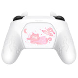 PlayVital Cute Demon Silicone Grip Cover for Nintendo Switch Pro Controller, Anti-Slip Protective Skin with Joystick Caps and Stickers Compatible with Nintendo Switch Pro - White - AMDNPP003