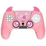 PlayVital Cute Demon Controller Silicone Case Compatible With PS5 Controller - Pink - DEPFP003