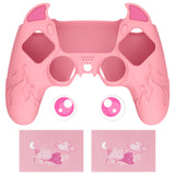 PlayVital Cute Demon Controller Silicone Case Compatible With PS5 Controller - Pink - DEPFP003