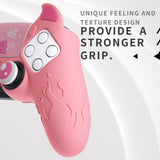 PlayVital Cute Demon Controller Silicone Case Compatible With PS5 Controller - Pink - DEPFP003