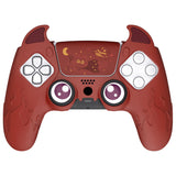 PlayVital Cute Demon Controller Silicone Case Compatible With PS5 Controller - Red - DEPFP005