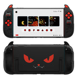 PlayVital Cute Demon Protective Shell for Nintendo Switch 2, Kawaii Anti-Slip Silicone Grip Cover +  Dockable Hard Case for Nintendo Switch 2 with Thumb Grips & Sticker, Shockproof - Black - EVGNTP001