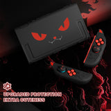 PlayVital Cute Demon Protective Shell for Nintendo Switch 2, Kawaii Anti-Slip Silicone Grip Cover +  Dockable Hard Case for Nintendo Switch 2 with Thumb Grips & Sticker, Shockproof - Black - EVGNTP001