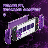 PlayVital Cute Demon Protective Shell for Nintendo Switch 2, Kawaii Anti-Slip Silicone Grip Cover +  Dockable Hard Case for Nintendo Switch 2 with Thumb Grips & Sticker, Shockproof - Purple - EVGNTP002