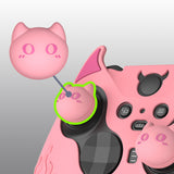 PlayVital Cute Demon Silicone Case Cover for Xbox Elite Wireless Controller Series 2, Kawaii Anti-Slip Shockproof Controller Skin Grip for Xbox Elite Series 2 Core with Thumb Grip Caps - Pink - UQNE2P005