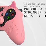 PlayVital Cute Demon Silicone Case Cover for Xbox Elite Wireless Controller Series 2, Kawaii Anti-Slip Shockproof Controller Skin Grip for Xbox Elite Series 2 Core with Thumb Grip Caps - Pink - UQNE2P005