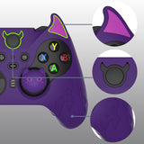 PlayVital Cute Demon Silicone Case Cover for Xbox Elite Wireless Controller Series 2, Kawaii Anti-Slip Shockproof Controller Skin Grip for Xbox Elite Series 2 Core with Thumb Grip Caps - Purple - UQNE2P001