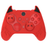 PlayVital Cute Demon Silicone Case Cover for Xbox Elite Wireless Controller Series 2, Kawaii Anti-Slip Shockproof Controller Skin Grip for Xbox Elite Series 2 Core with Thumb Grip Caps - Red - UQNE2P002