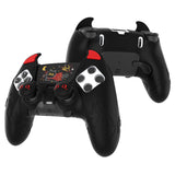 PlayVital Cute Demon Silicone Case for ps5 Edge Controller, Kawaii Controller Cover Skin Gamepad Protector for ps5 Edge Accessories with Touch Pad Sticker & Thumb Grip Caps - Black - MWKEGP001