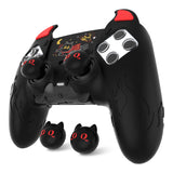 PlayVital Cute Demon Silicone Case for ps5 Edge Controller, Kawaii Controller Cover Skin Gamepad Protector for ps5 Edge Accessories with Touch Pad Sticker & Thumb Grip Caps - Black - MWKEGP001