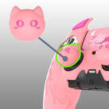 PlayVital Cute Demon Silicone Case for ps5 Edge Controller, Kawaii Controller Cover Skin Gamepad Protector for ps5 Edge Accessories with Touch Pad Sticker & Thumb Grip Caps - Pink - MWKEGP003