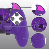 PlayVital Cute Demon Silicone Case for ps5 Edge Controller, Kawaii Controller Cover Skin Gamepad Protector for ps5 Edge Accessories with Touch Pad Sticker & Thumb Grip Caps - Purple - MWKEGP002